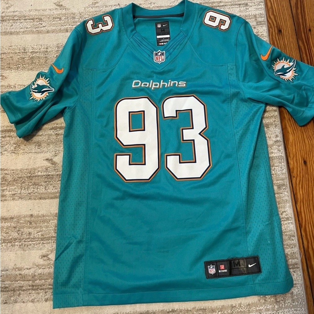 NFL Miami Dolphins Aqua Jersey with Number 93